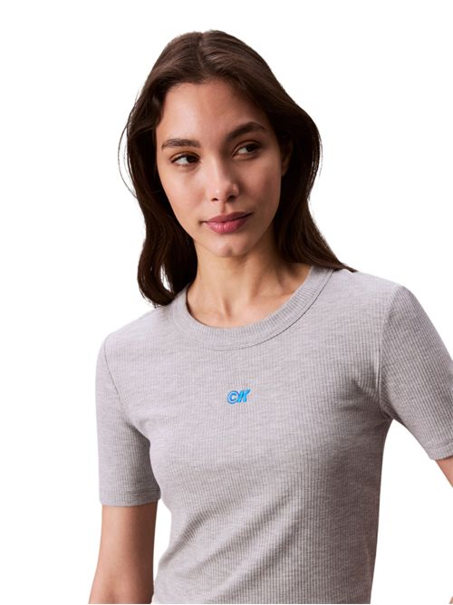 CALVIN KLEIN Ribbed Stretch T-shirt CALVIN KLEIN | LV044C901GP79